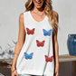Sequin Butterfly Round Neck Tank