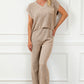 Pocketed V-Neck Top and Wide Leg Sweater Set