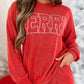 MERRY Round Neck Long Sleeve Top and Shorts Lounge Set