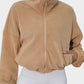 Drawstring Turtleneck Zip Up Long Sleeve Jacket