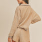 Corduroy Half Zip Top and Shorts Set