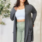 Celeste Full Size Open Front Cardigan with Pockets