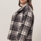 Plaid Collared Neck Boucle Jacket with Pockets