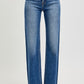 RISEN Tummy Control High Rise Raw Cut Jeans