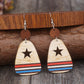 Cutout Star & Stripes Wooden Dangle Earrings