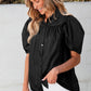 Button Up Collared Neck Short Sleeve Shirt