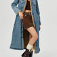 Pocketed Button Up Denim Jacket with Fur Lining