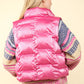 Shiny Metallic Zip Up Puffer Vest