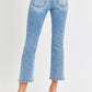 RISEN Low Rise Crop Slim Straight Jeans