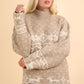 Christmas Element Mock Neck Long Sleeve Sweater