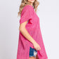 GeeGee Short Sleeve Side Slit Knit Cover Up Dress