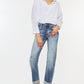 Kancan High Rise Cuffed Straight Jeans