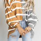 Striped Dropped Shoulder Round Neck Blouse