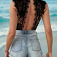 Lace Backless V-Neck Sleeveless Bodysuit