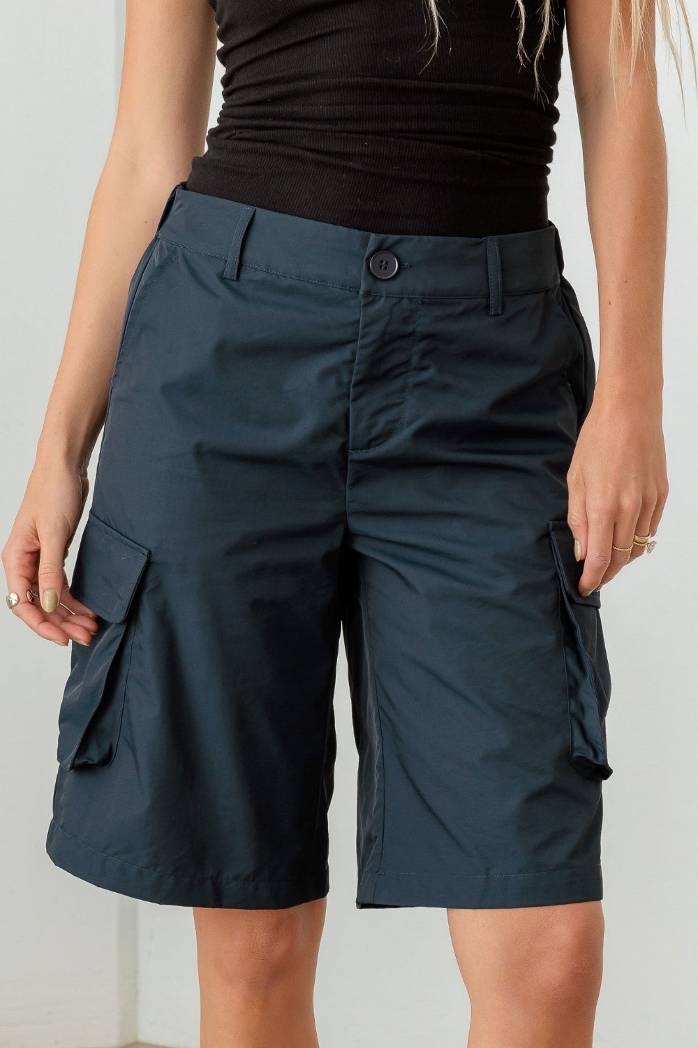 Navy Cargo Bermuda Shorts