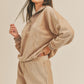 Corduroy Half Zip Top and Shorts Set