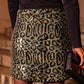 Sequin Leopard Mini Skirt