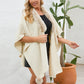 Fuzzy Trim Open Front Poncho