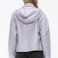 Drawstring Hem PU Leather Zip Up Jacket