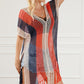 Tassel Color Block V-Neck Cover Up