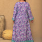 Plus Size Printed V-Neck Long Sleeve Maxi Dress