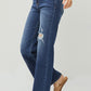 RISEN High Rise Distressed Wide Leg Jeans