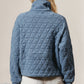 Half Zip Long Sleeve Quilted Sweatshirt with Pocket