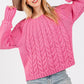 Cable-Knit Long Sleeve Sweater