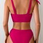 Cutout Sweetheart Neck Three-Piece Swim Set