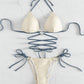Contrast Halter Neck Two-Piece Bikini Set
