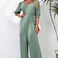 V-Neck Half Sleeve Jumpsuit