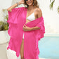 Ruffled Open Front Cover-Up