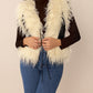 Tied Fringe Contrast Vest