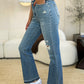 Judy Blue Mid Rise Destroyed Hem Distressed Jeans