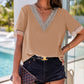 Contrast V-Neck Blouse