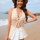 Tied Openwork Halter Neck Cover-Up