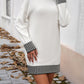 Striped Mock Neck Long Sleeve Sweater Dress