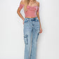 RISEN High Rise Cargo Flare Jeans