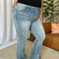 Judy Blue Medium Rise Tummy Control Destroy Flare Jeans