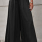 Drawstring Waist Wide Leg Pants