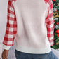 Reindeer Plaid Round Neck Long Sleeve Sweater