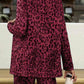 Leopard Lapel Collar Long Sleeve Blazer and Pants Set