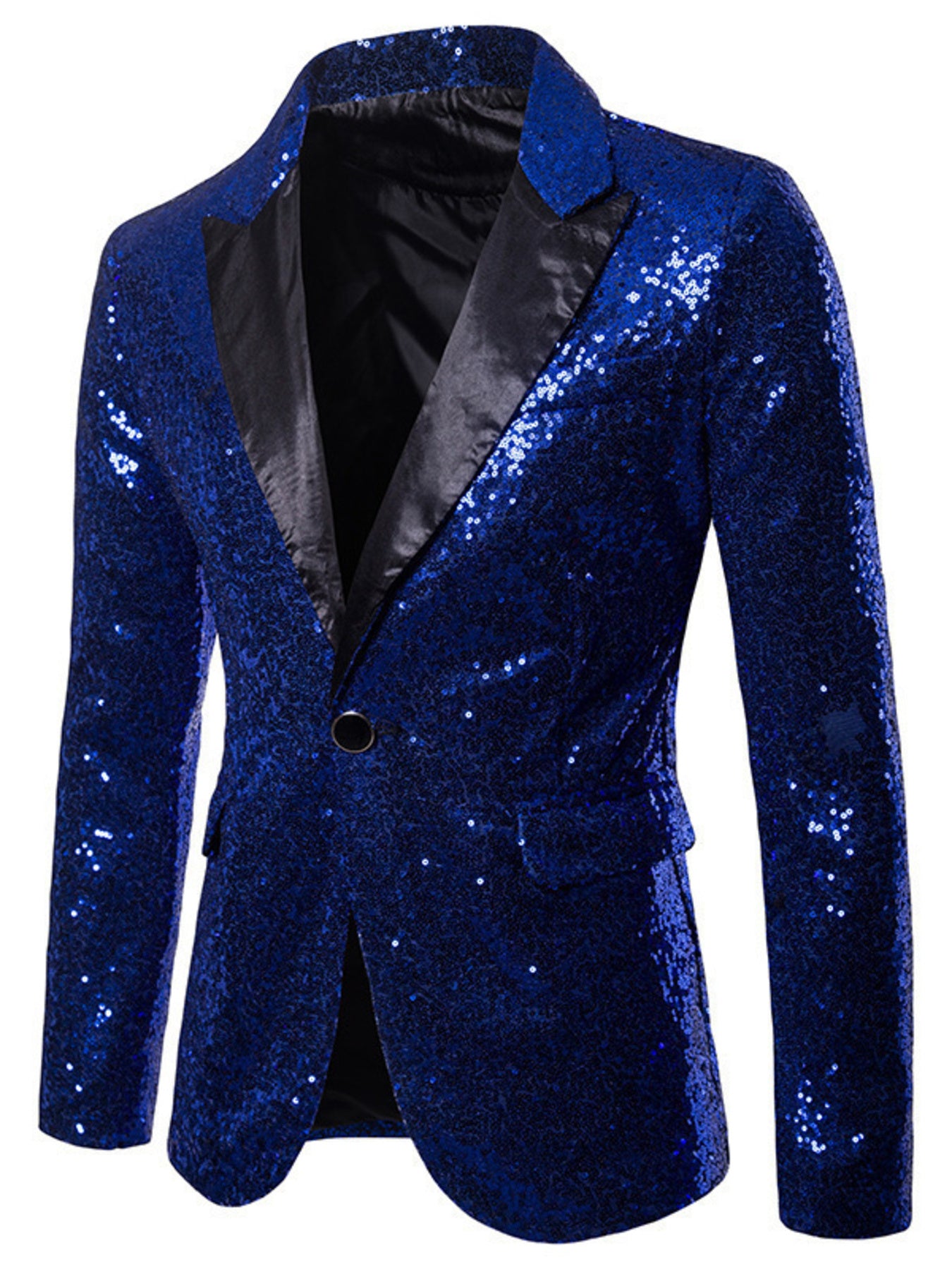 Sequin One Button Blazer