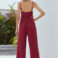 V-Neck Spaghetti Strap Wide Leg Jumpsuit