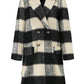 Plaid Double-Breasted Long Sleeve Coat