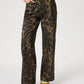 Leopard Straight Jeans with Pockets