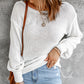 Tied Balloon Sleeve Round Neck Sweater