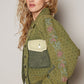 Embroidered Sleeve Raw Edge Quilted Jacket