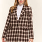 And The Why Plaid Brushed One Button Blazer