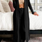 Open Front Long Sleeve Cardigan and Pants Lounge Set